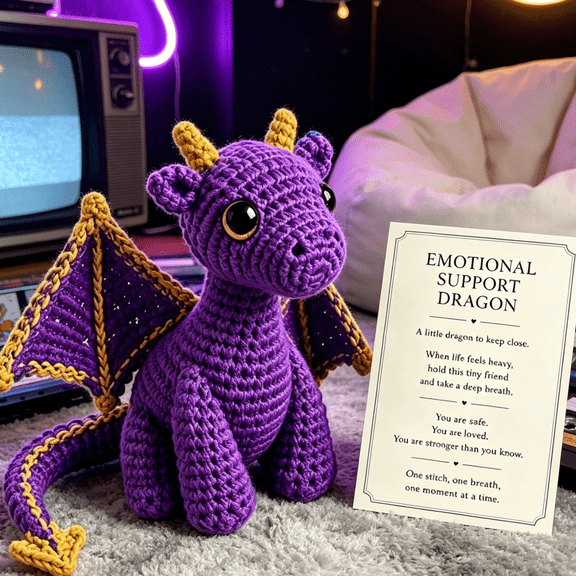 Collector Emotional Support Dragon Pocket Buddy Mini Collectibles Plush, Dragon Plush Dolls Figures with Encouragement Card, Anxiety Relief Desk Decor Rare Fantasy Gift For Hobbyist Collectors