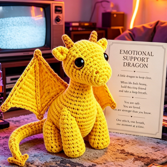 Collector Emotional Support Dragon Pocket Buddy Mini Collectibles Plush, Dragon Plush Dolls Figures with Encouragement Card, Anxiety Relief Desk Decor Rare Fantasy Gift For Hobbyist Collectors