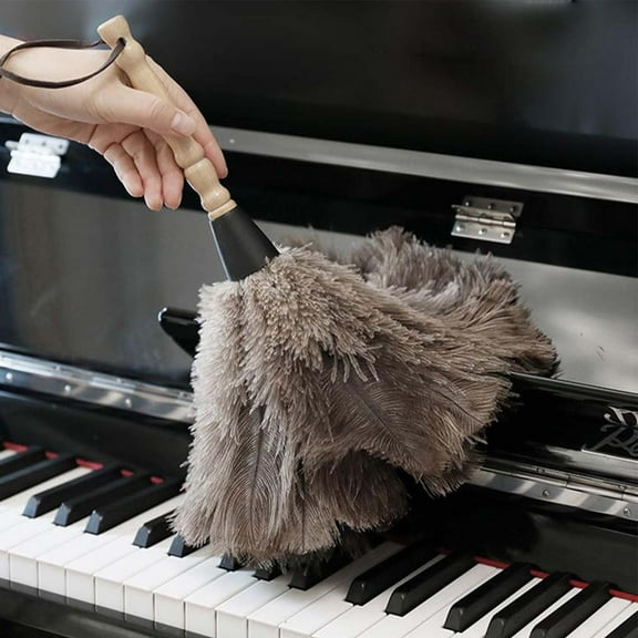 Collector Long Reusable Duster, Rvkxad Natural Feather Cleaning Duster For Ceiling Fans Chandeliers, Expandable Multi-Purpose Dusting Tool For Blinds Furniture Ceilings
