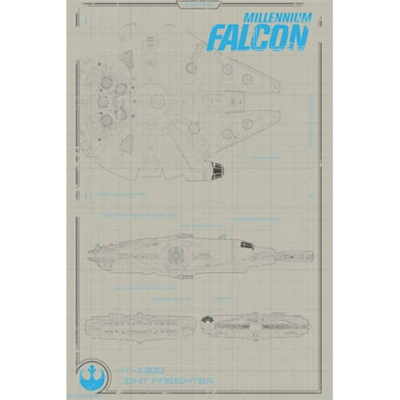 Collector - Star Wars The Force Awakens - Millennium Falcon (24x36) Poster Print (22 x 34)