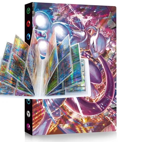 Collector card binder, Trading Card Holder Card Album Binder, 4-Pocket with 30-Pages 240-Trading Cards Capacity, Present for Children-TAY8