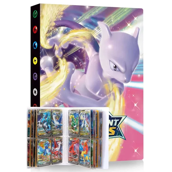 Collector card binder, card holder, excellent card protection - 4 pockets - 30 sheets of paper for 240 cards(OOQ6)