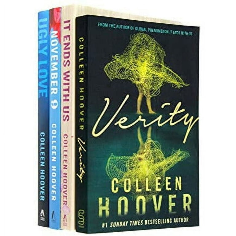 Colleen Hoover Collection 4 Books Set (It Ends With Us, Ugly Love, November  9, Verity)