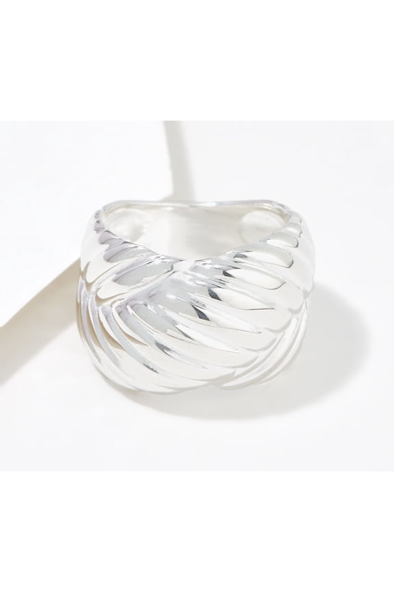Colleen Lopez Sterling Silver 0.25ctw Champagne Diamond Rope Band Ring, Size 5