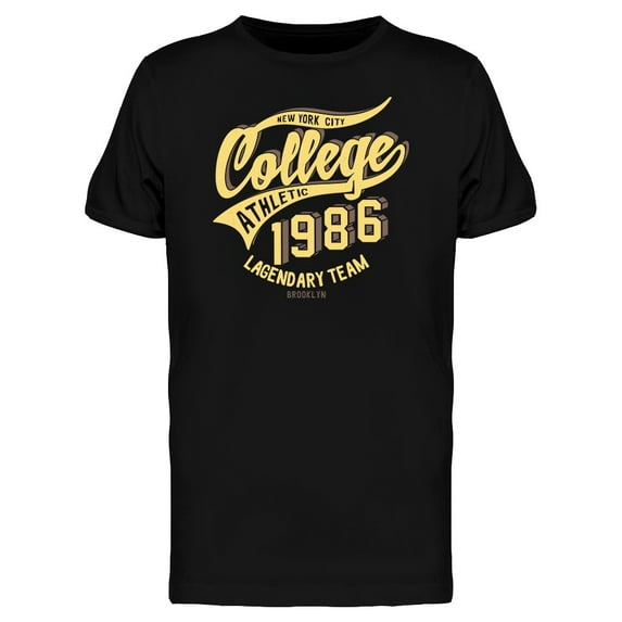 College Ahtletic 1986 Graphic T-Shirt Men -Image by Shutterstock, Male Large