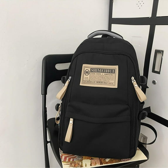 College Backpack, Daypack, Laptop Bag, Multi-colored Design, for College Students, Travel, and Casual Use, Black, by FAJHHA