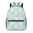 College Backpack for School Cute Glasses Rabbit Flower Casual Laptop