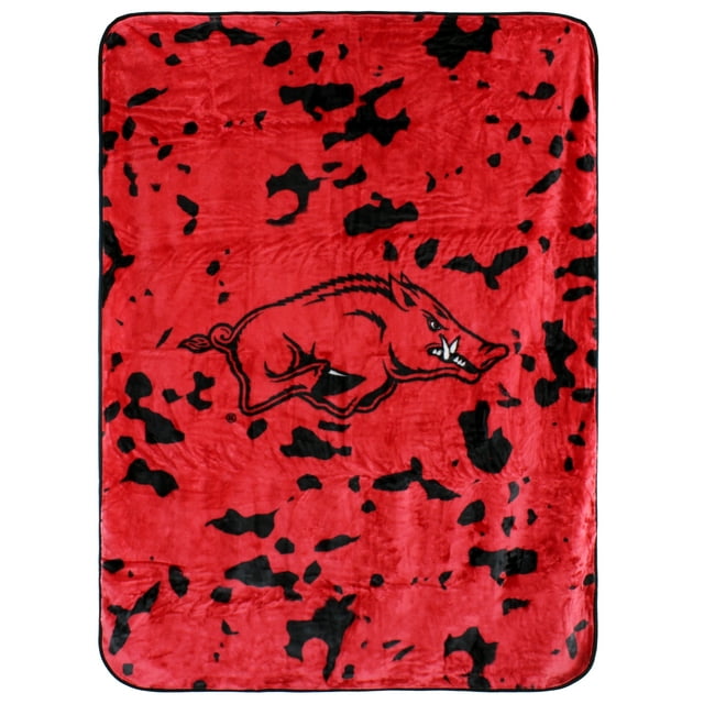 College Covers Arkansas Razorbacks Huge Raschel Throw Blanket, Bedspread, 86" x 63"