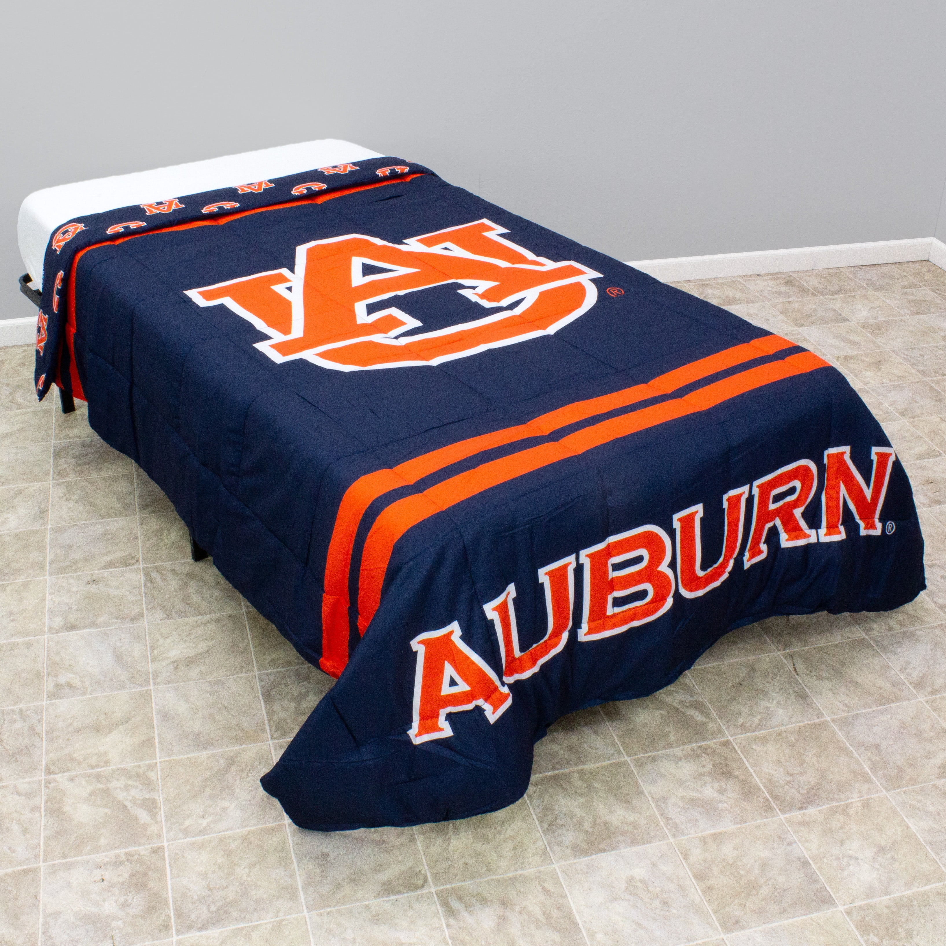 College Covers Auburn Tigers Reversible Big Logo Soft and Colorful Comforter Twin