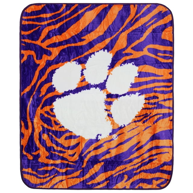 College Covers Everything Comfy Clemson Tigers Soft Raschel Throw Blanket, 60" x 50"