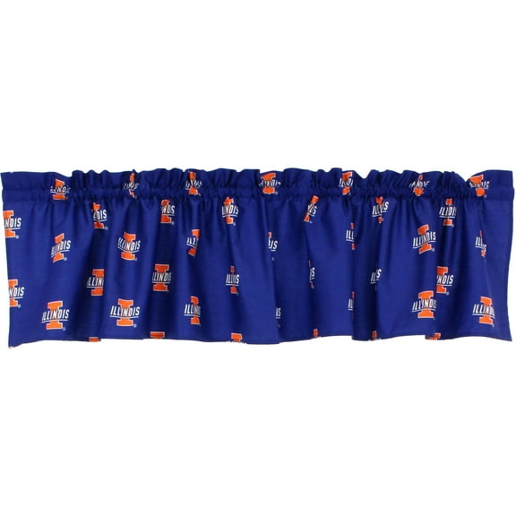College Covers Everything Comfy Illinois Fighting Illini Printed Curtain Valance - 84" x 15"