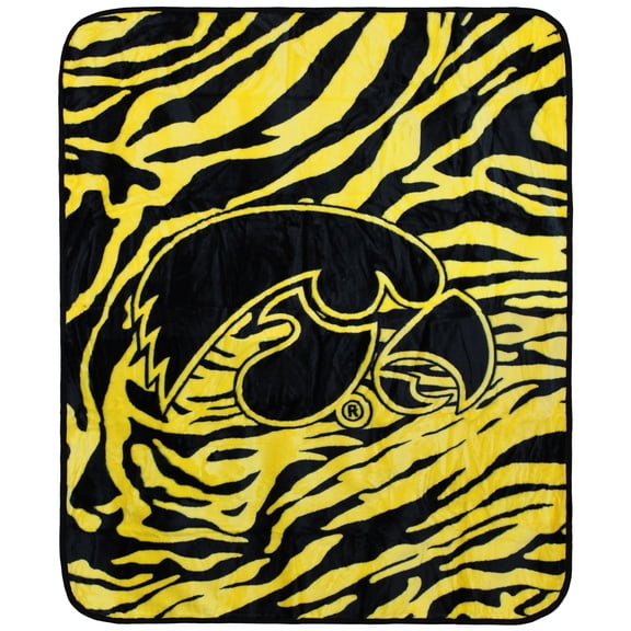 College Covers Everything Comfy Iowa Hawkeyes Soft Raschel Throw Blanket, 60" x 50"