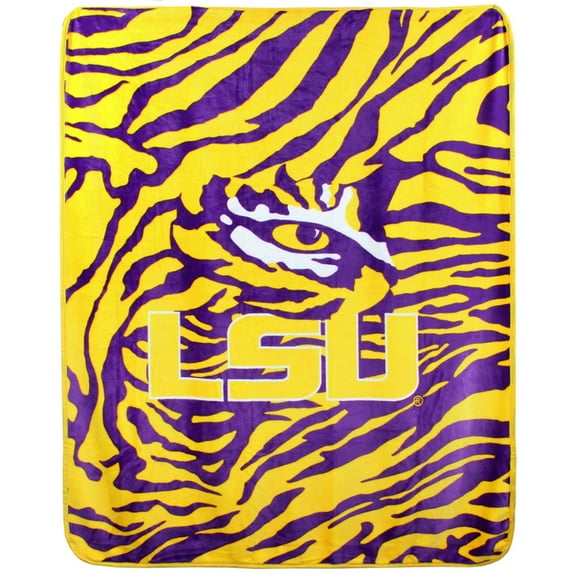 College Covers Everything Comfy LSU Tigers Soft Raschel Throw Blanket, 60" x 50"
