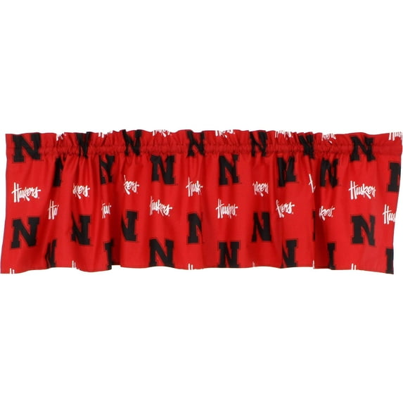 College Covers Everything Comfy Nebraska Cornhuskers Printed Curtain Valance - 84" x 15"