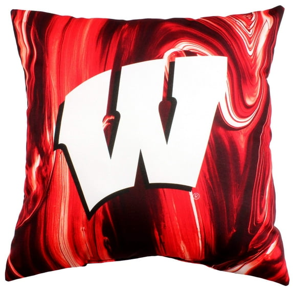 College Covers Everything Comfy Wisconsin Badgers 2 Sided Color Swept Decorative Pillow, 16", Made in the USA