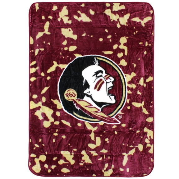 College Covers Florida State Seminoles Huge Raschel Throw Blanket, Bedspread, 86" x 63"