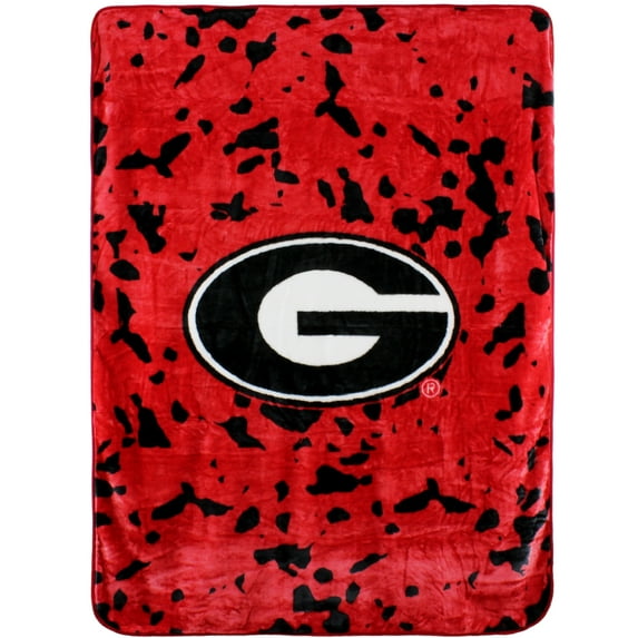 College Covers Georgia Bulldogs Huge Raschel Throw Blanket, Bedspread, 86" x 63"