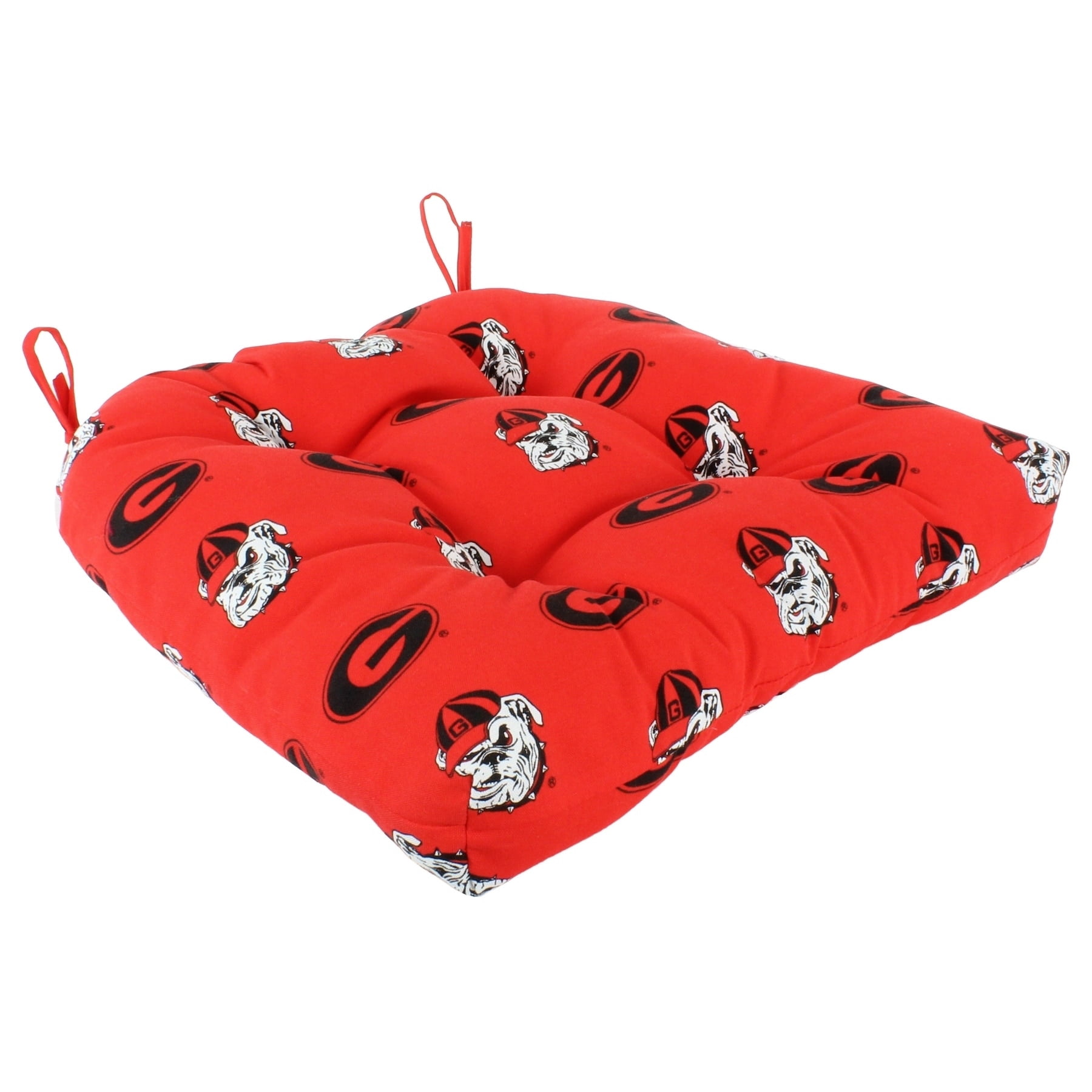 College Covers Georgia Bulldogs Patio Seat D Cushion 20" x 20", 2 Tie Backs