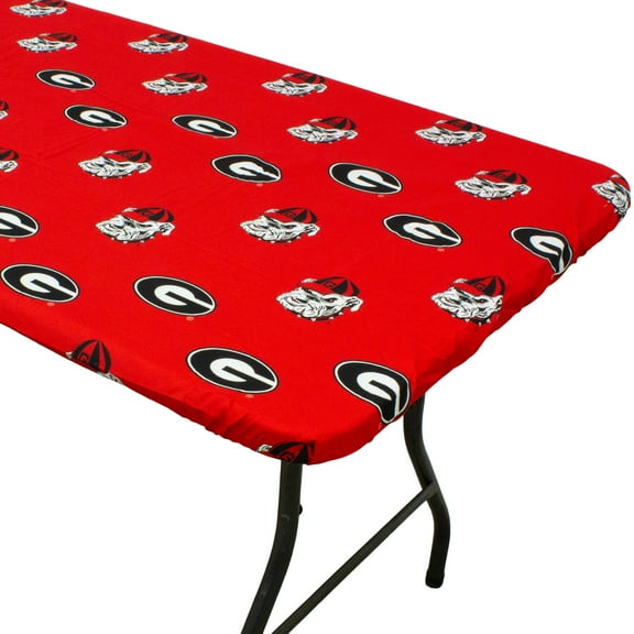 College Covers Georgia Bulldogs Tailgate Fitted Tablecloth, 72" x 30", 6 ft Table Cover