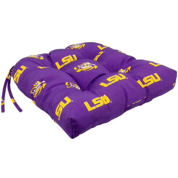 College Covers LSU Tigers Patio Seat D Cushion 20" x 20", 2 Tie Backs
