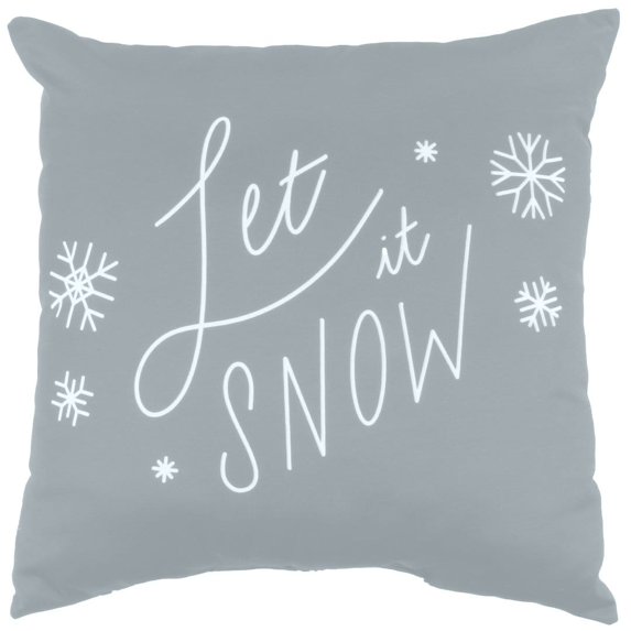 College Covers Let It Snow Reversible Pillow Grey