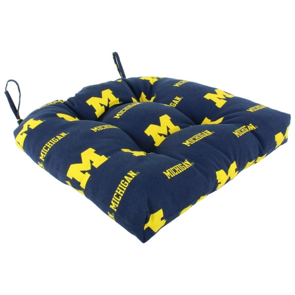 College Covers Michigan Wolverines Patio Seat D Cushion 20" x 20", 2 Tie Backs