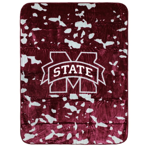 College Covers Mississippi State Bulldogs Huge Raschel Throw Blanket, Bedspread, 86" x 63"