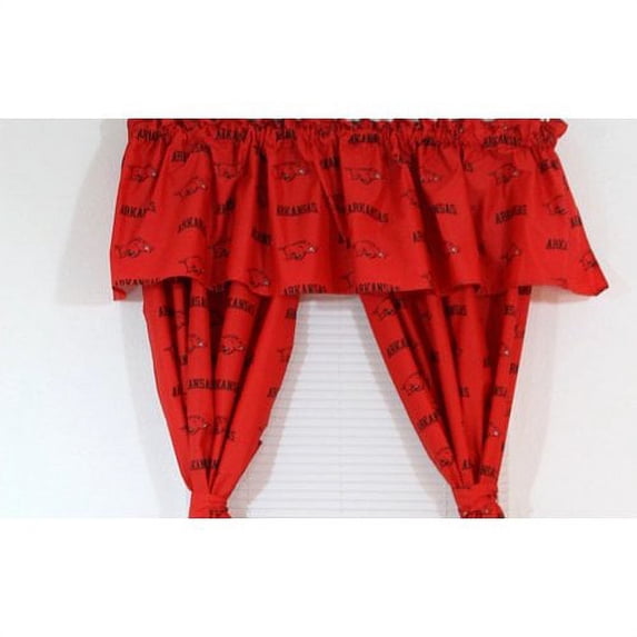College Covers NCAA Arkansas Printed Sports Rod Pocket Curtain Panels (Set of 2)