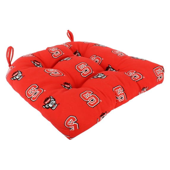 College Covers North Carolina State Wolfpack Patio Seat D Cushion 20" x 20", 2 Tie Backs