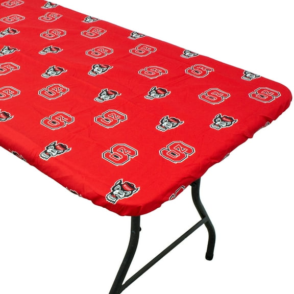 College Covers North Carolina State Wolfpack Tailgate Fitted Tablecloth, 72" x 30", 6 ft Table Cover
