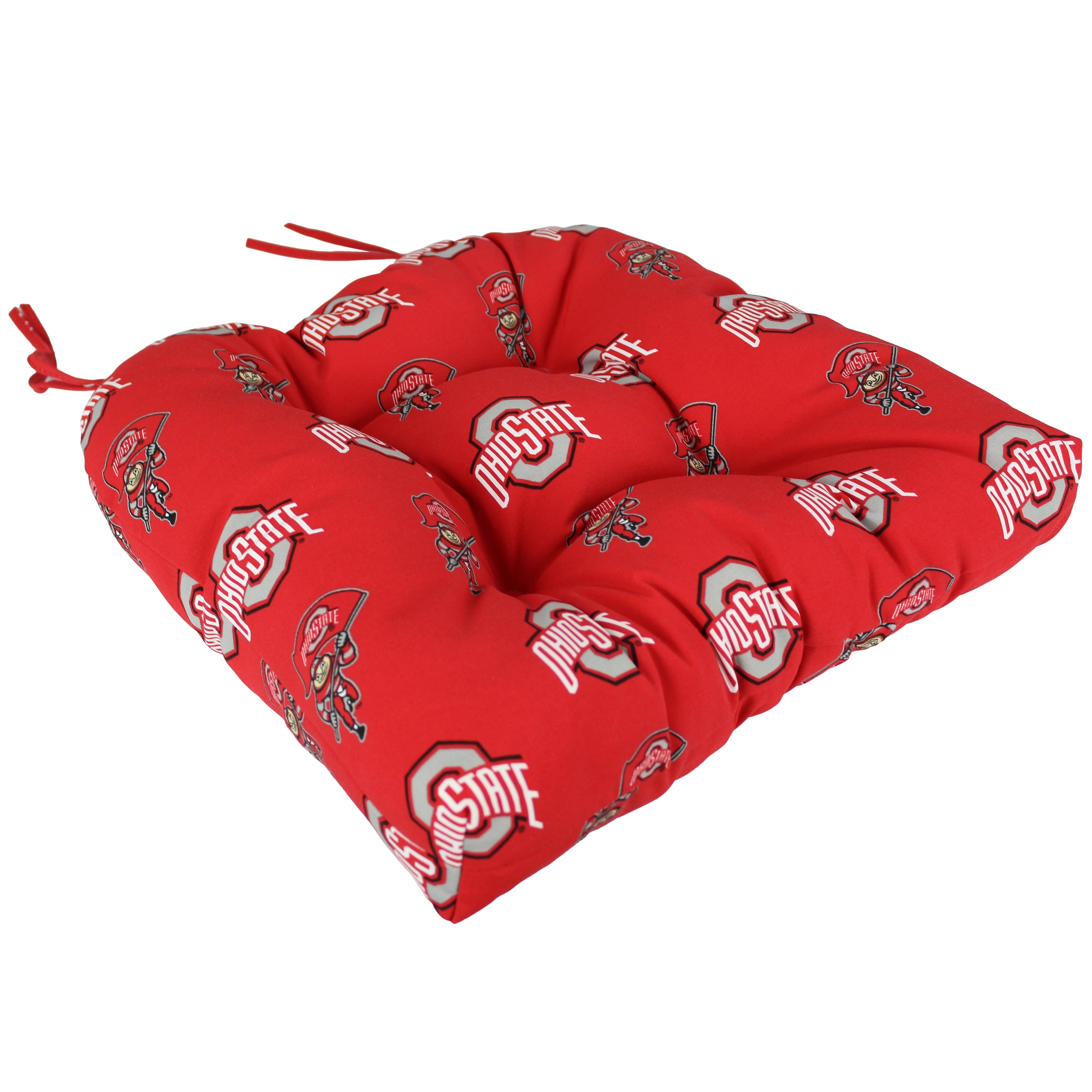 College Covers Ohio State Buckeyes Patio Seat D Cushion 20" x 20", 2 Tie Backs