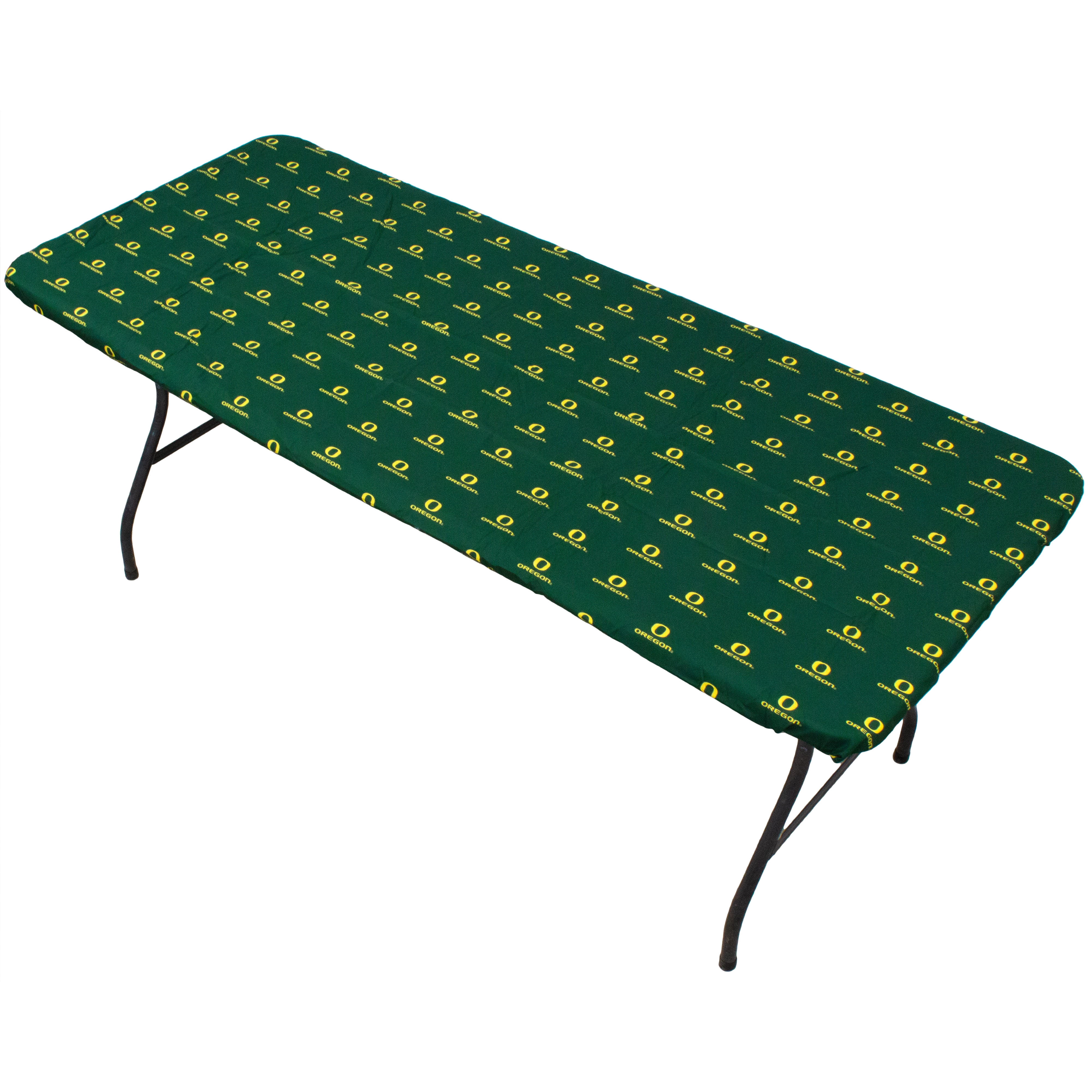 College Covers Oregon Ducks Tailgate Fitted Tablecloth, 72" x 30", 6 ft Table Cover