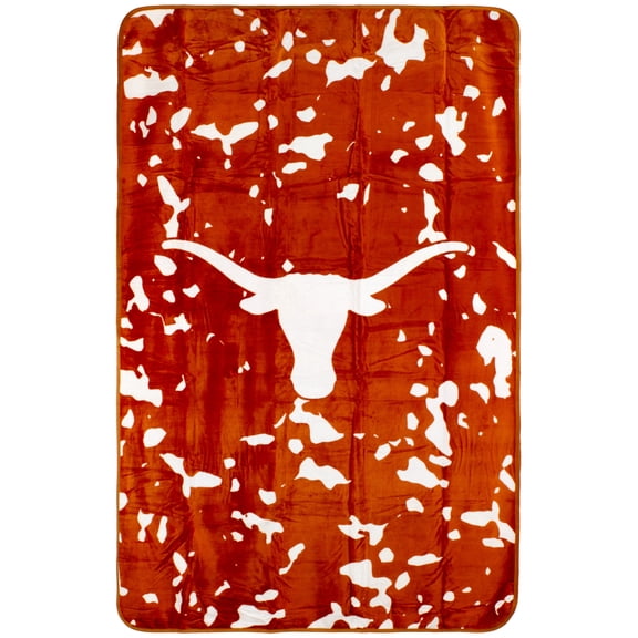 College Covers Texas Longhorns Huge Raschel Throw Blanket, Bedspread, 84" x 54"