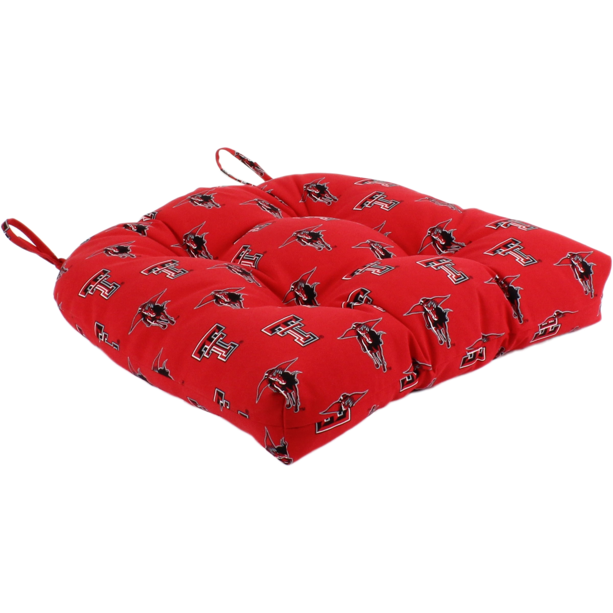 College Covers Texas Tech Red Raiders Patio Seat D Cushion 20" x 20", 2 Tie Backs