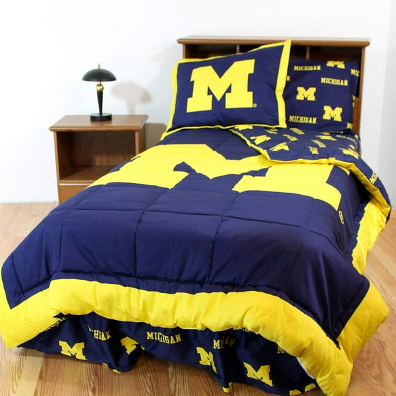 College Covers University of Michigan Wolverines Bed Set Bed in a Bag Comforter Bedding Set