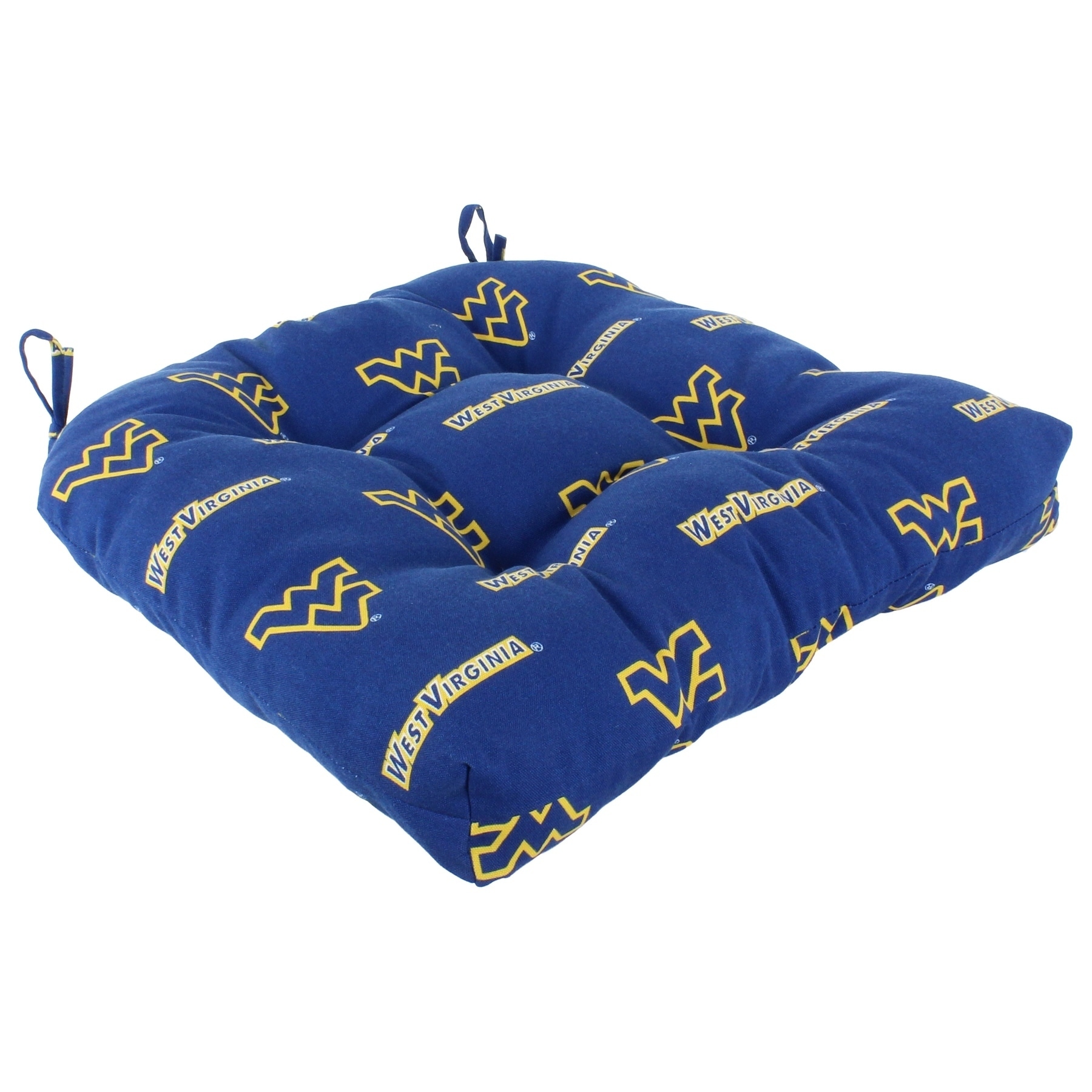 College Covers West Virginia Mountaineers Patio Seat D Cushion 20" x 20", 2 Tie Backs