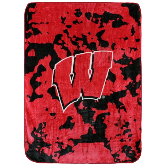 College Covers Wisconsin Badgers Huge Raschel Throw Blanket, Bedspread, 86" x 63"