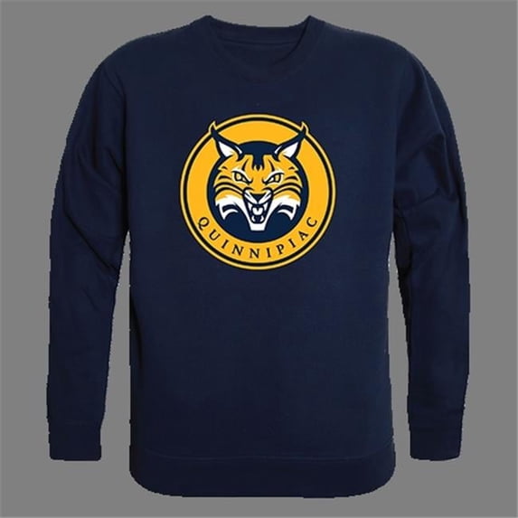 College Crewneck, Quinnipac, Navy - Large