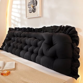 College Dorm Bed Bolster Pillow Long Reading Rectangular Headboard Pillow Backrest Support Cushion for Sitting in Bed Daybed Pillows Soft,Black,Full/120 * 50cm