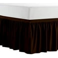 thumbnail image 1 of College Dorm Bedskirt, 25 Inch Drop 100% Microfiber Lightweight Ruffled, Twin-XL Size (39" x 80") Elastic Bed Skirt - Chocolate Solid, 1 of 7