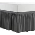 thumbnail image 1 of College Dorm Bedskirt, 32 Inch Drop 100% Microfiber Lightweight Ruffled, Twin-XL Size (39" x 80") Elastic Bed Skirt - Dark Gray Solid, 1 of 7