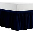thumbnail image 1 of College Dorm Bedskirt, 34 Inch Drop 100% Microfiber Lightweight Ruffled, Twin-XL Size (39" x 80") Elastic Bed Skirt - Navy Blue Solid, 1 of 7