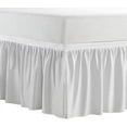 thumbnail image 1 of College Dorm Bedskirt, 42 Inch Drop 100% Microfiber Lightweight Ruffled, Twin-XL Size (39" x 80") Elastic Bed Skirt - White Solid, 1 of 7