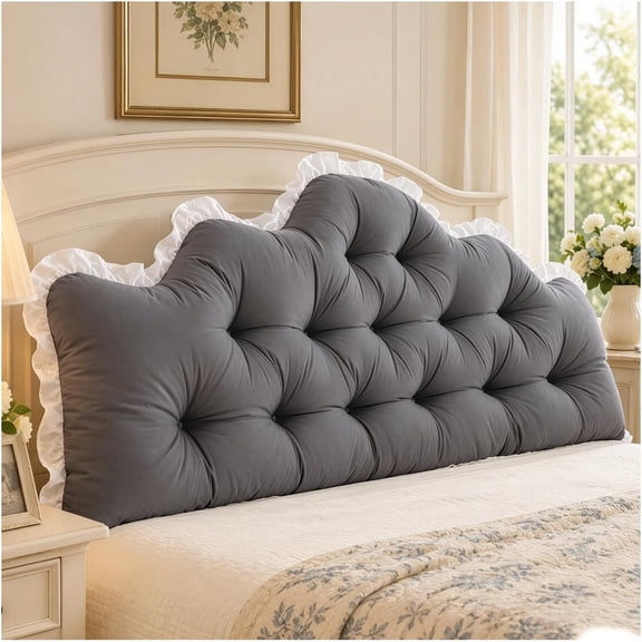 College Dorm Rectangular Long Bolster Backrest Pillow, Dorm Headboard Pillow for Sitting Up in Bed, Ideal Reading Headboard Pillow Perfect for College Dorm Beds