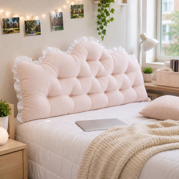 College Dorm Room Bed Bolster Pillow, Rectangular Reading Headboard Pillow