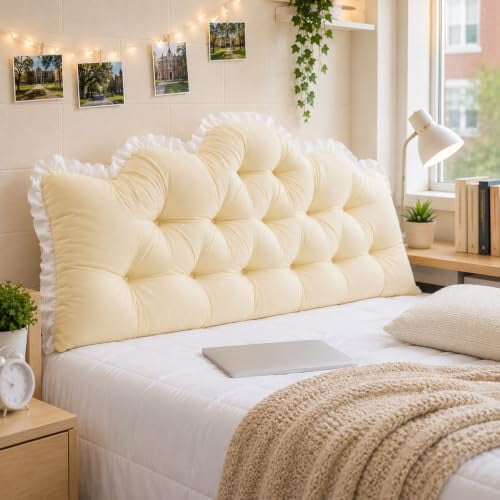 College Dorm Room Bed Bolster Pillow,Rectangular Reading Headboard Pillow