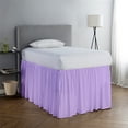 thumbnail image 1 of College Dorm Room Dust Ruffled Bed Skirt Extended Extra Long Bed Skirt, 100% Egyptian Cotton, 400-Thread-Count, 20-Inch Drop Extra Long Dorm Room Bed Skirt - Lilac, Twin XL - 39" x 80", 1 of 6