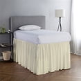thumbnail image 1 of College Dorm Room Dust Ruffled Bed Skirt Extended Extra Long Bed Skirt, 100% Egyptian Cotton, 400-Thread-Count, 20-Inch Drop Extra Long Dorm Room Bed Skirt - Ivory, Twin XL - 39" x 80", 1 of 6
