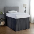 thumbnail image 1 of College Dorm Room Dust Ruffled Bed Skirt Extended Extra Long Bed Skirt, 100% Egyptian Cotton, 400-Thread-Count, 30-Inch Drop Extra Long Dorm Room Bed Skirt - Dark Grey, Twin XL - 39" x 80", 1 of 6