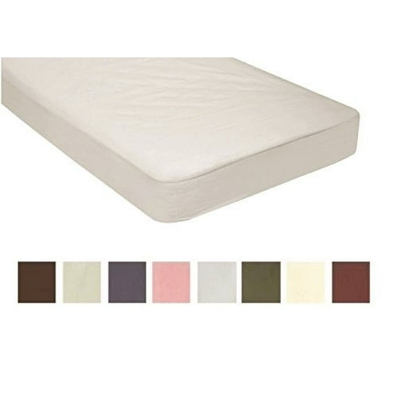 Gilbin Dorm Collection Wrinkle-Resistant Cotton/Poly Twin-XL Fitted Sheet, Soft & Luxurious, White